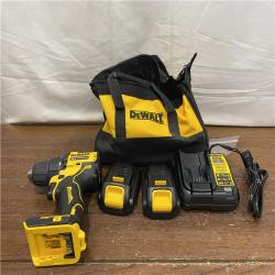 AS-IS ATOMIC 20V MAX Cordless Brushless Compact 1/2 in. Drill/Driver, (2) 20V 1.3Ah Batteries, Charger and Bag