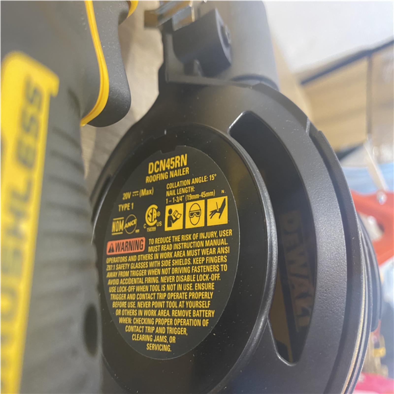 AS-IS DEWALT 20V MAX 15-Degree Electric Cordless Roofing Nailer (Tool Only)