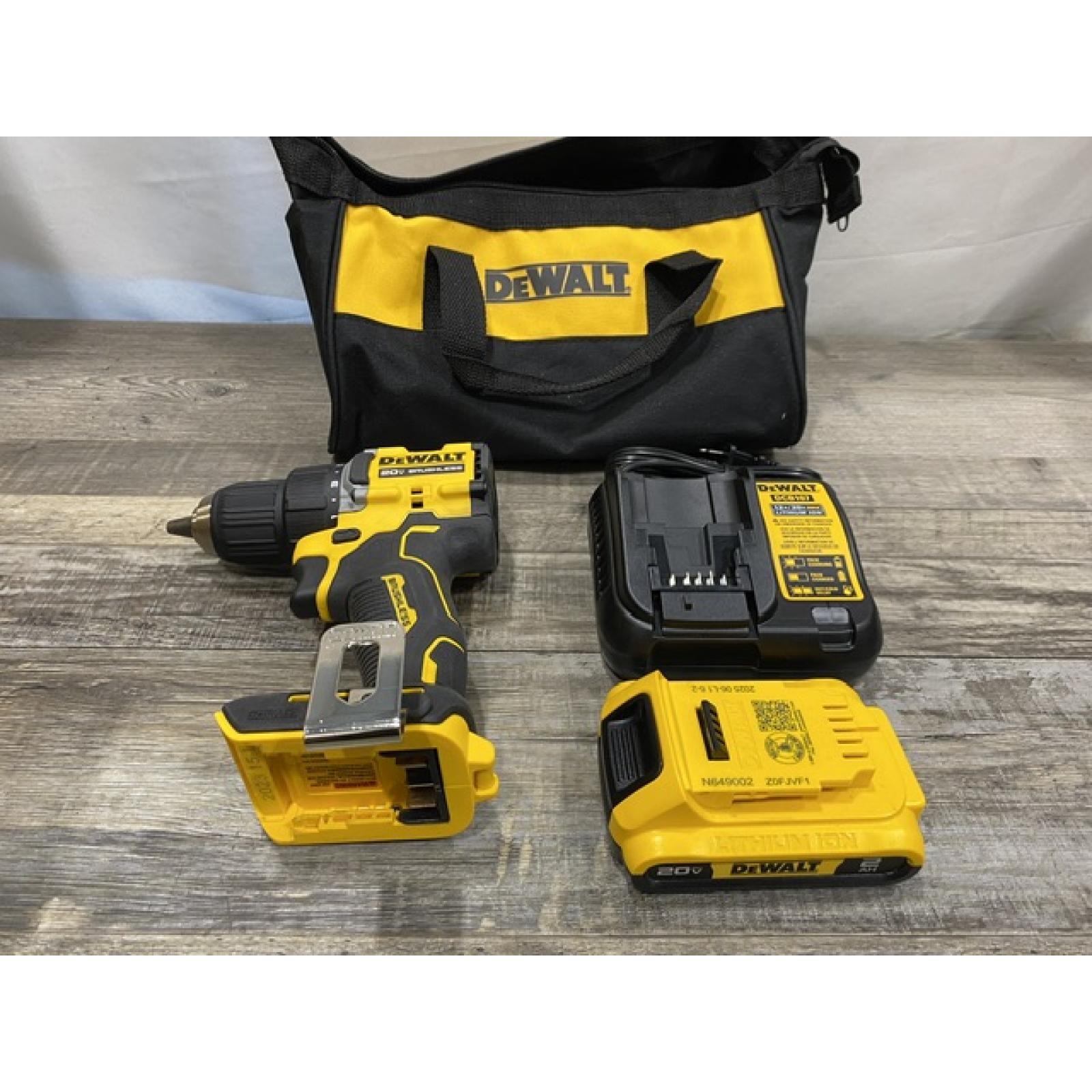 AS-IS DEWALT Atomic 20V Lithium-Ion Cordless Compact 1/2 in. Drill/Driver Kit