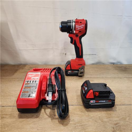 AS-IS- Milwaukee 18V Lithium-Ion Brushless Cordless 1/2 in. Compact Drill/Driver Kit