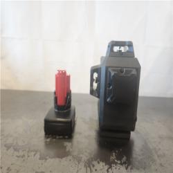 AS-IS- Milwaukee 12-Volt Lithium-Ion Cordless Green 250 ft. 3-Plane Laser Level Kit