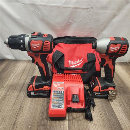 AS-IS- Milwaukee 18V Cordless Brushed 2-Tool Drill/Driver and Impact Driver Kit