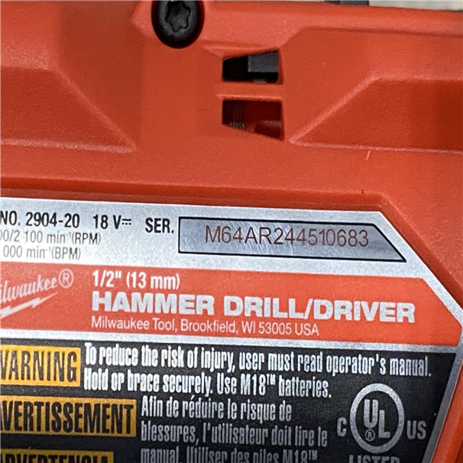 AS-IS Milwaukee FUEL 18V Lithium-Ion Brushless Cordless 1/2 in. Hammer Drill Driver Kit