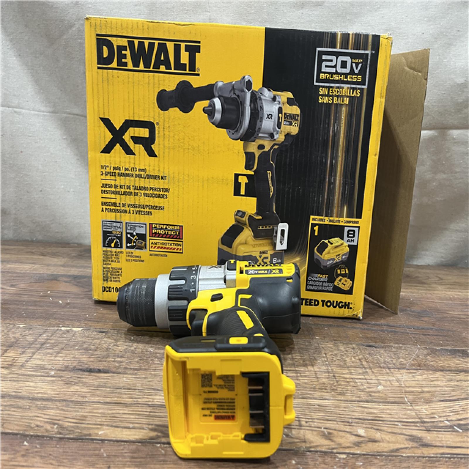 AS-IS DEWALT 20V XR Lithium-Ion Cordless Hammer Drill Kit with, Charger and Kit Bag