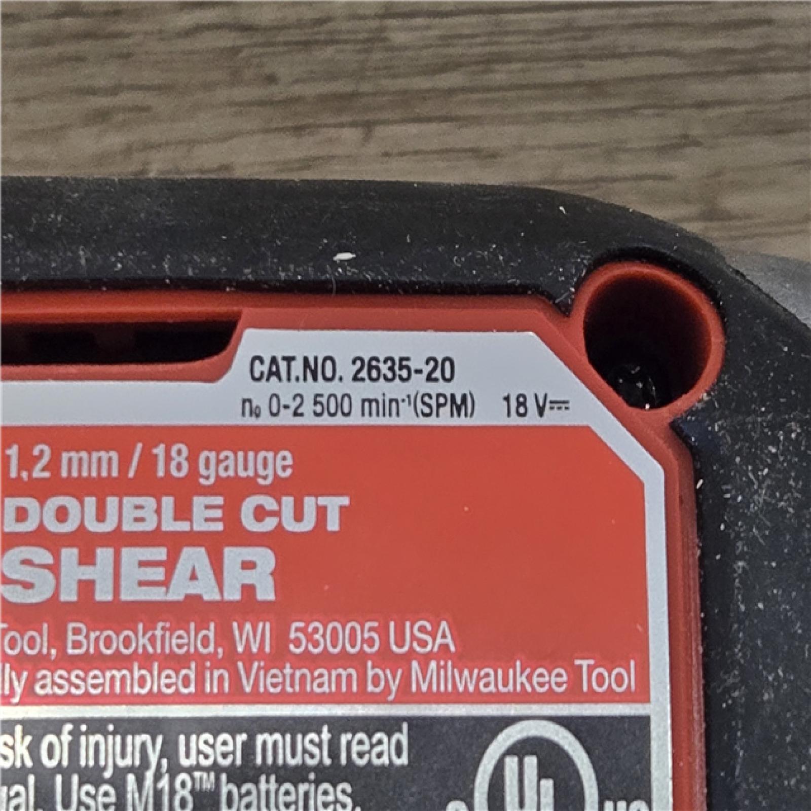 AS-IS Milwaukee 18V Cordless 18-Gauge Double Cut Metal Shear (Tool-Only)