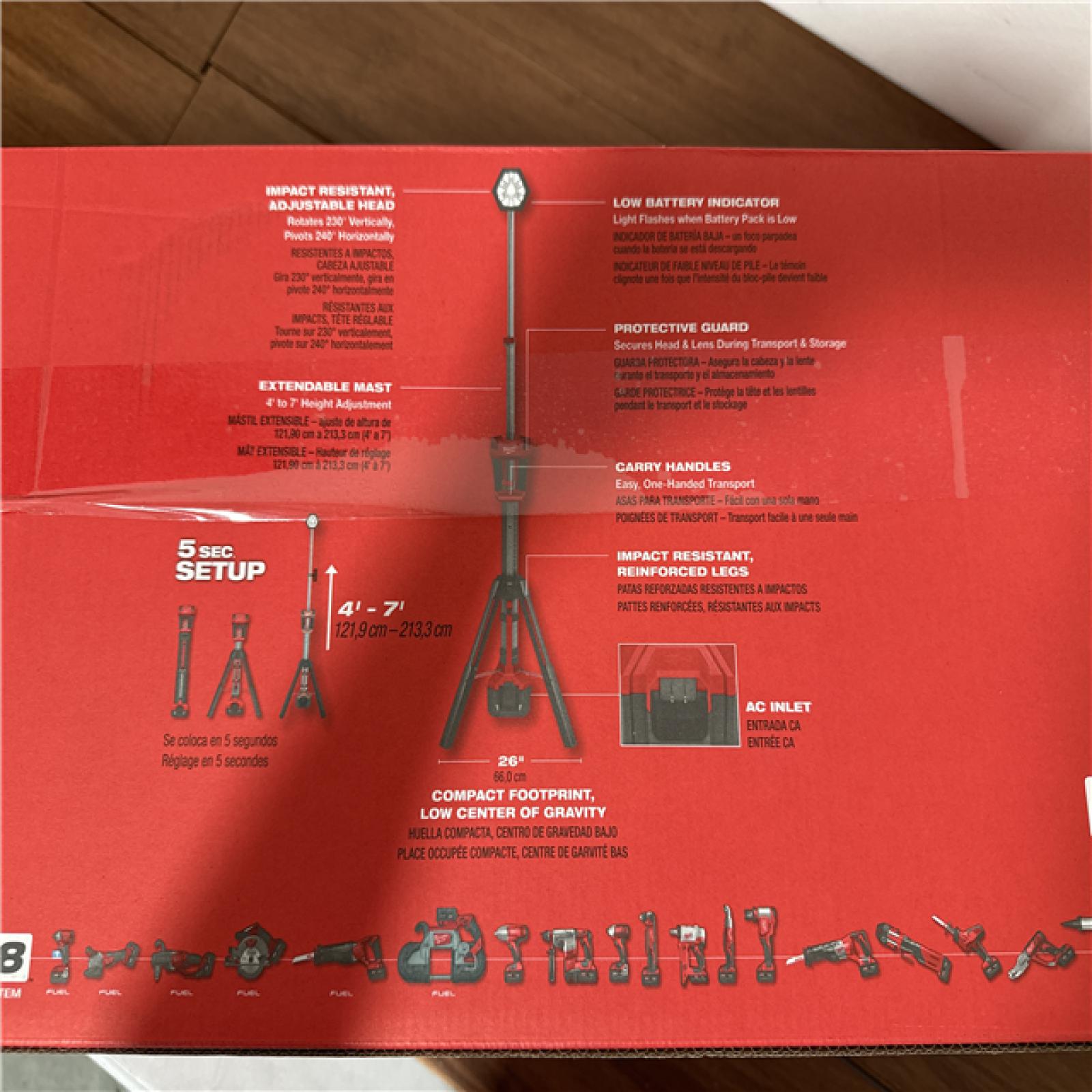 California NEW Milwaukee M18 Dual Power Tower Light (Tool Only)