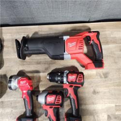 HOUSTON LOCATION - AS-IS (APPEARS LIKE NEW) MILWAUKEE M18 18V Lithium-Ion Cordless Combo Tool Kit with Two 3.0Ah Batteries, 1-Charger, 1-Tool Bag (4-Tool)