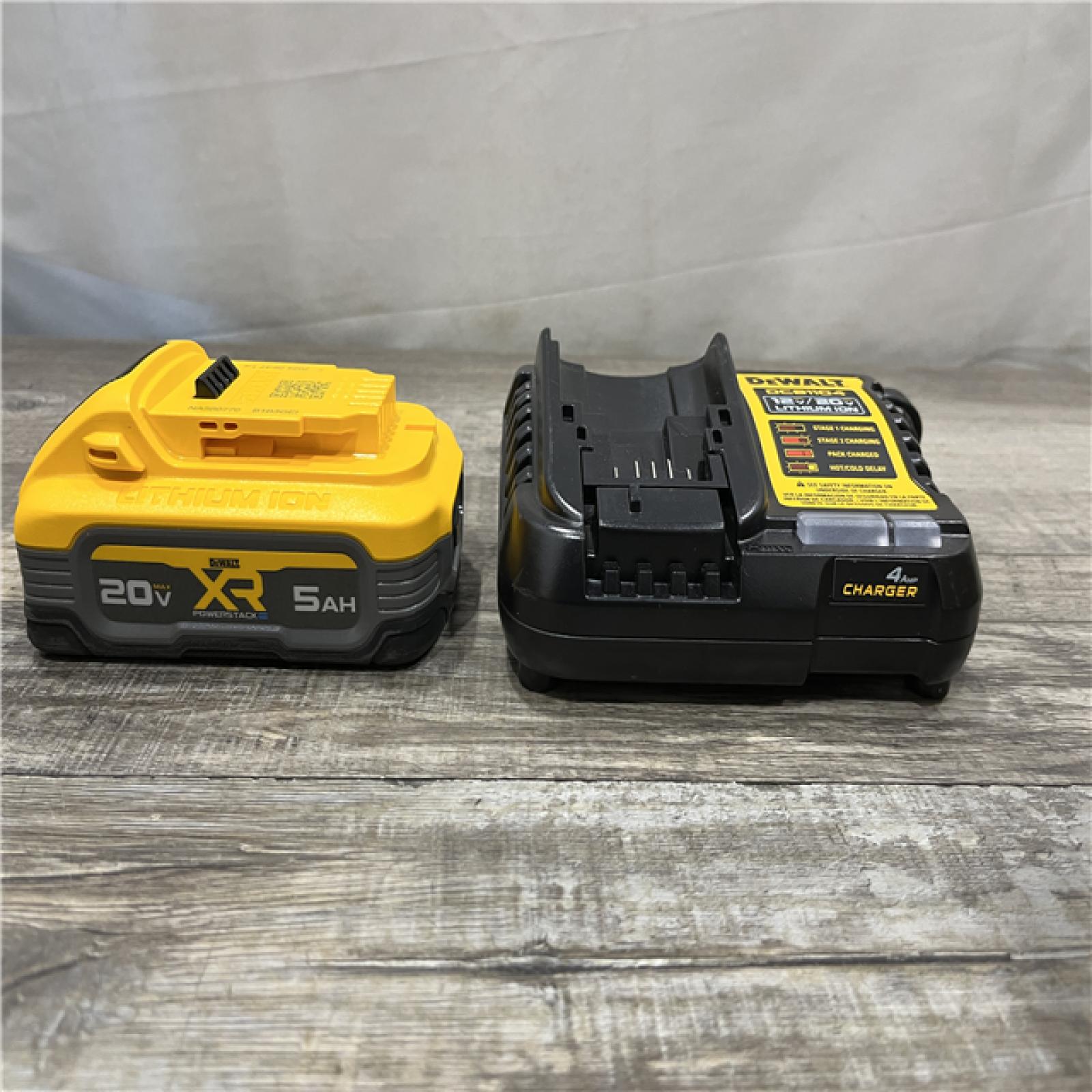 AS-IS DEWALT 20V MAX XR POWERSTACK Lithium-Ion Battery Starter Kit with 5.0Ah Battery and Charger