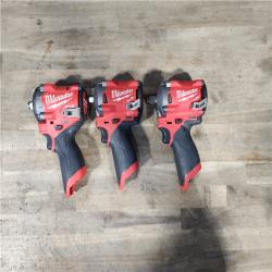 HOUSTON LOCATION - AS-IS MILWAUKEE 3 TOOL COMBO KIT W/ (2) BATTERY & CHARGER