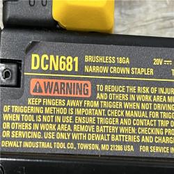 AS-IS DEWALT 20V MAX XR Lithium-Ion Cordless 18-Gauge Narrow Crown Stapler Kit