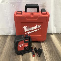 AS-IS Milwaukee 100 ft. REDLITHIUM Lithium-Ion USB Green Rechargeable Cross Line Laser Level with Charger