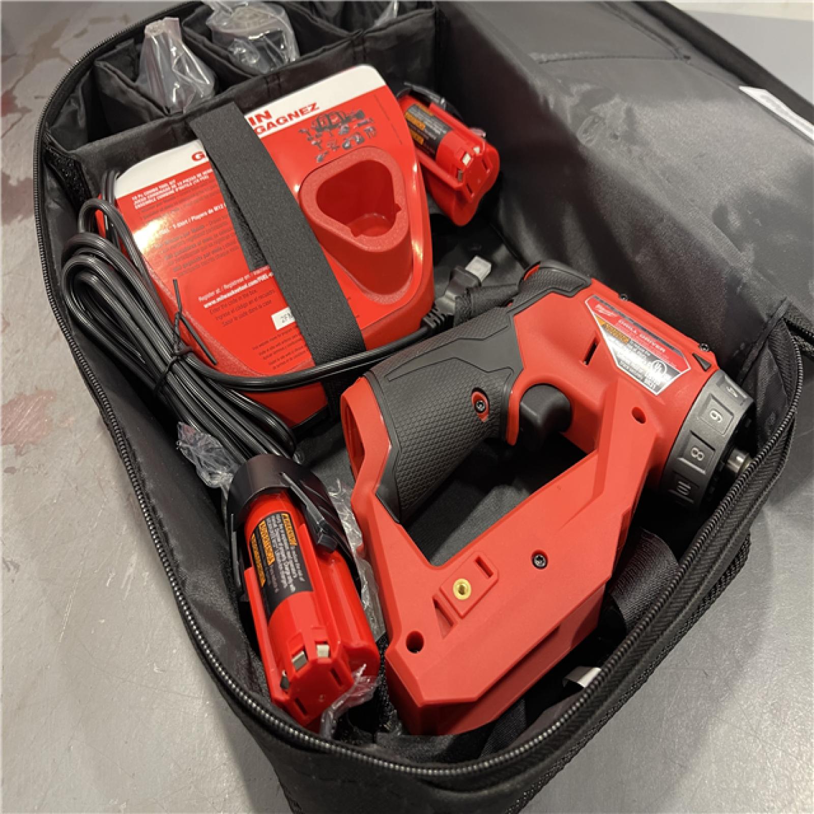 AS-IS - Milwaukee M12 FUEL 12V Lithium-Ion Brushless Cordless 4-in-1 Installation 3/8 in. Drill Driver Kit