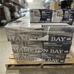 DALLAS LOCATION - Hampton Bay Scenic 52 in. Integrated LED Indoor Brushed Nickel Hugger Ceiling Fan- (14 UNITS)