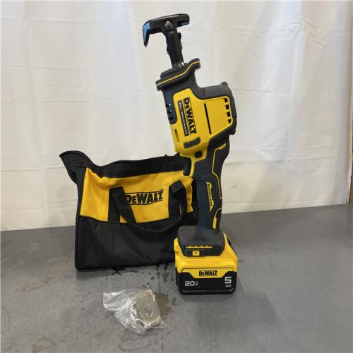 AS-IS - DEWALT ATOMIC 20V MAX Cordless Brushless Compact Reciprocating Saw and (1) 20V MAX Premium Lithium-Ion 5.0Ah Battery