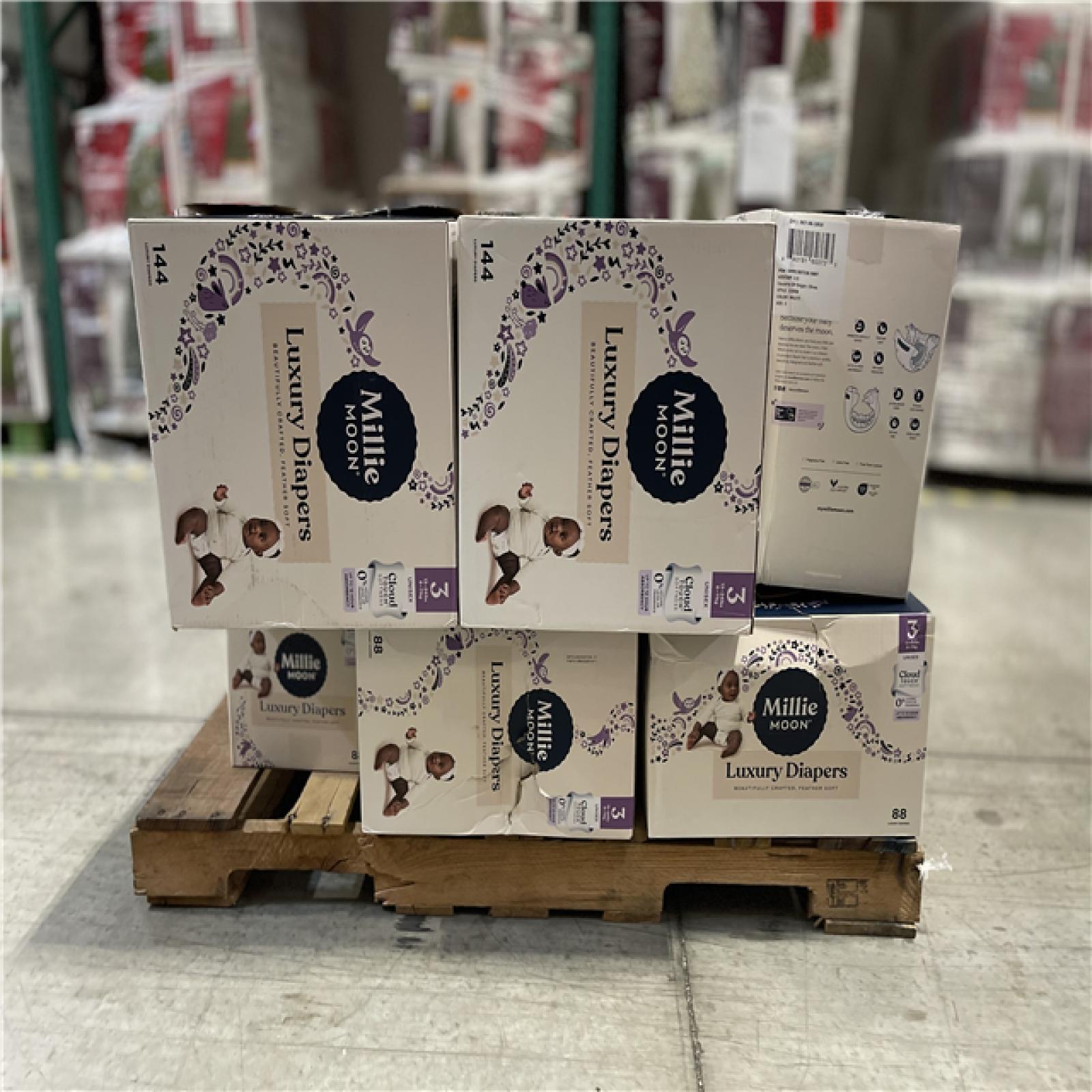 DALLAS LOCATION- Millie Moon Luxury Disposable Diapers - Size 3 PALLET-(20 CASES)