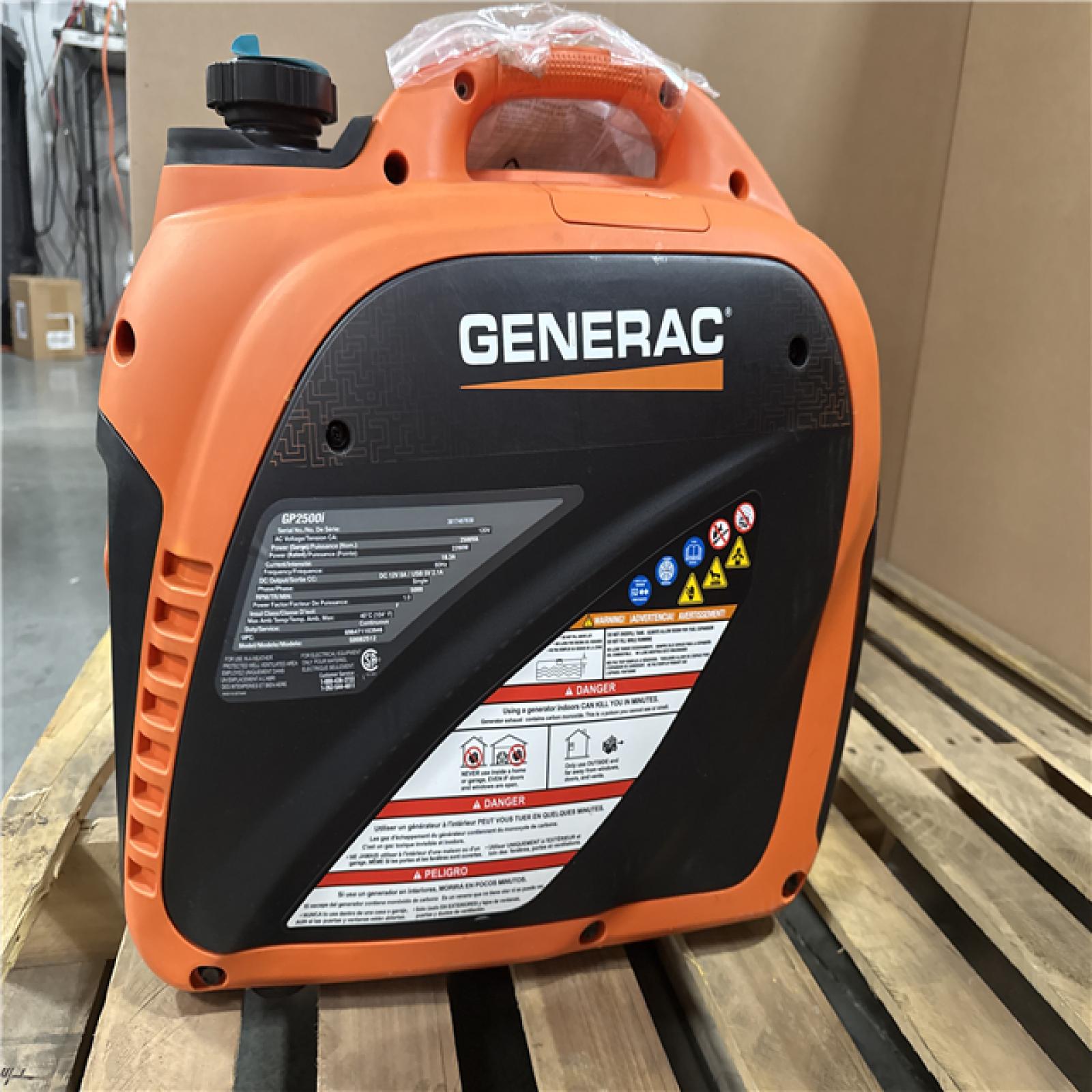 CALIFORNIA AS-IS GENERAC GENERATOR GP2500i HOME IMPROVEMENT PALLET