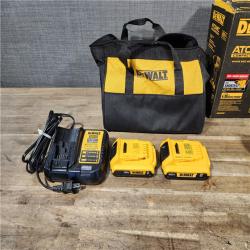 HOUSTON LOCATION - AS-IS Dewalt DCK225D2 20V MAX ATOMIC Brushless Compact Lithium-Ion 1/2 in. Cordless Drill Driver and 1/4 in. Impact Driver Combo Kit with 2 Batteries 2 Ah