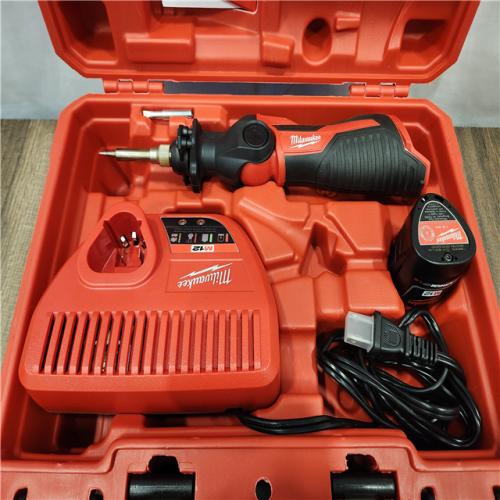 AS-IS- Milwaukee - M12 90W Soldering Iron with REDLITHIUM Compact Battery Pack  Charger and Carrying Case
