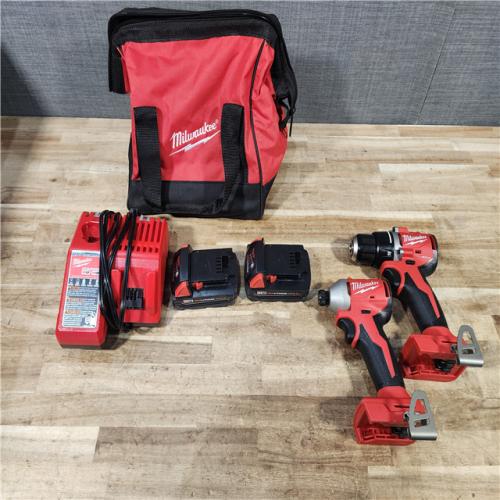 HOUSTON LOCATION - AS - IS Milwaukee 18V Lithium-Ion Brushless Cordless Compact Drill/Impact Combo Kit