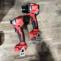 HOUSTON LOCATION - AS-IS Milwaukee M18 18V Lithium-Ion Brushless Cordless Compact Drill/Impact Combo Kit (2-Tool) W/(2) 2.0 Ah Batteries  Charger & Bag