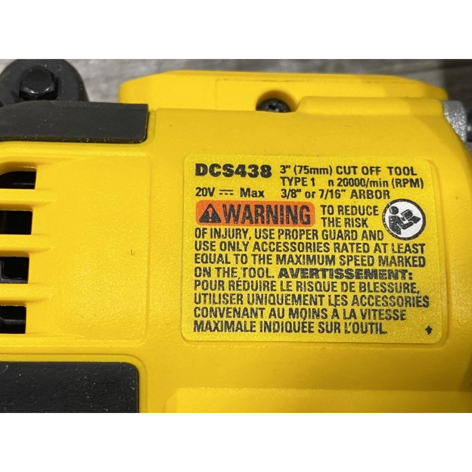 AS-IS DEWALT 20V XR Cordless 3 in. Cut-Off Tool (Tool Only)