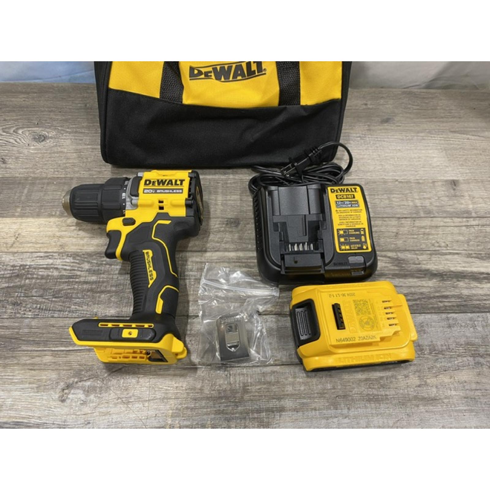 AS-IS DEWALT Atomic 20V Lithium-Ion Cordless Compact 1/2 in. Drill/Driver Kit