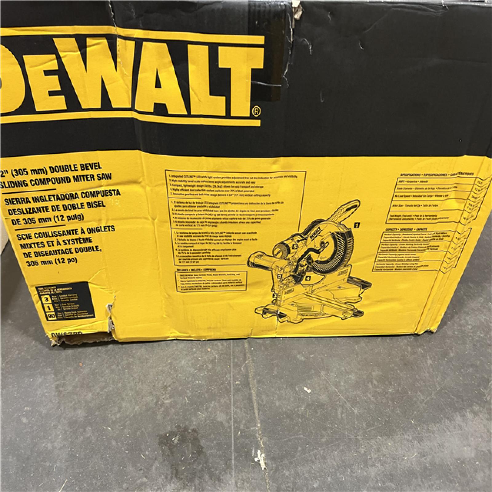 As-Is- DeWALT  12in Double Bevel Sliding Compound Miter Saw