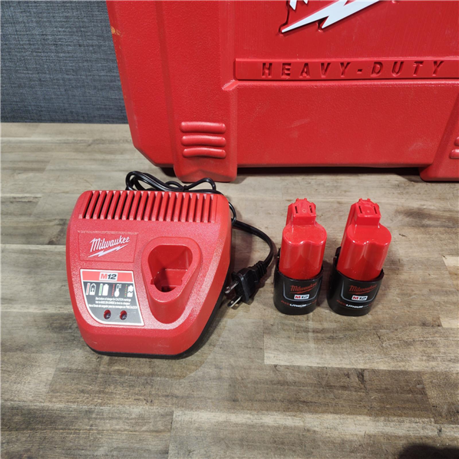 HOUSTON LOCATION - AS-IS MILWAUKEE 12-Volt Lithium-Ion Force Logic Cordless Press Tool Kit (3 Jaws Included) with Two 1.5 Ah Battery and Hard Case