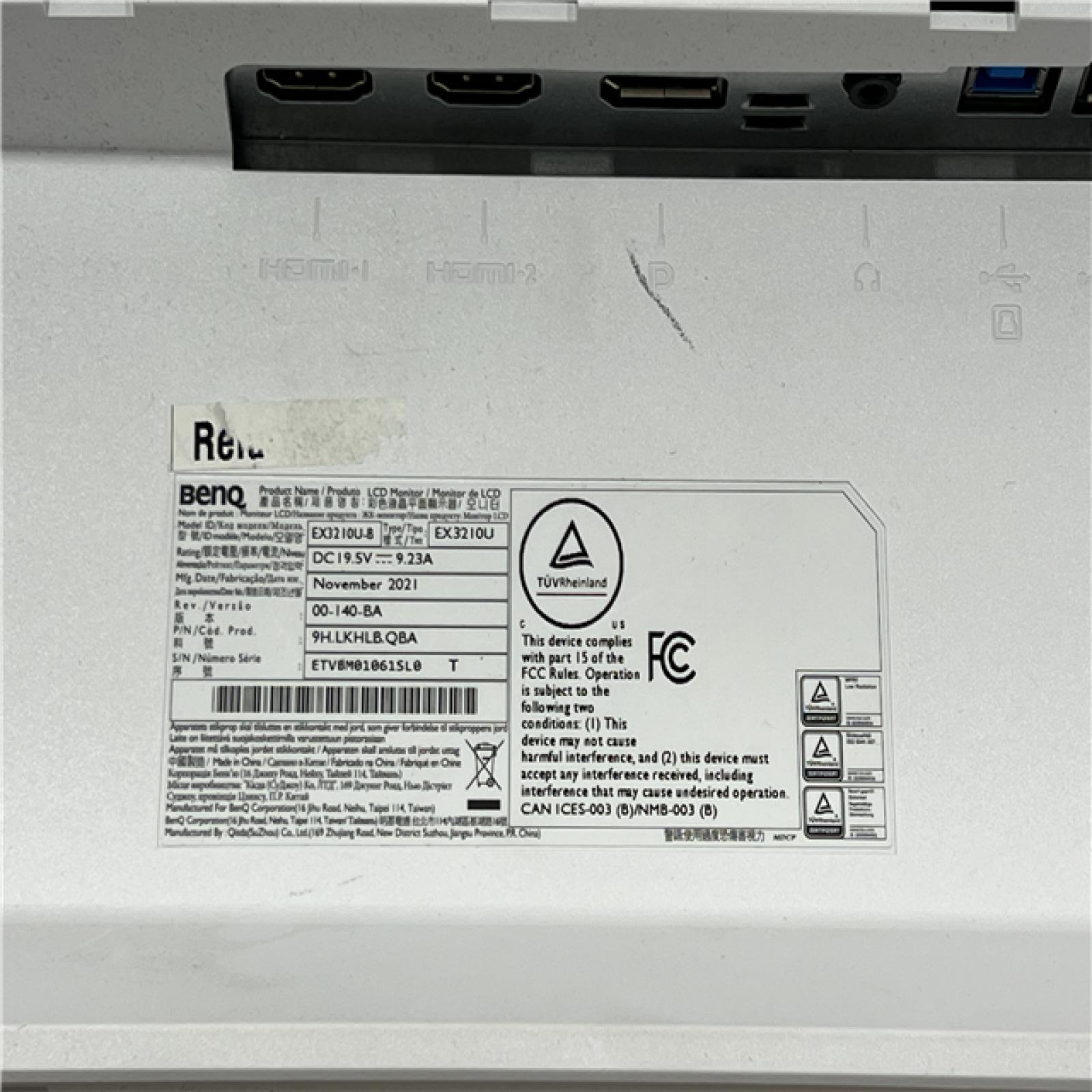 AS-IS BenQ - MOBIUZ EX3210U 32 IPS LED 4K 144Hz FreeSync Premium Pro Gaming Monitor