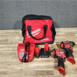 HOUSTON LOCATION - AS - IS Milwaukee 2 Tool Combo Kit W/ (2) Battery & Charger