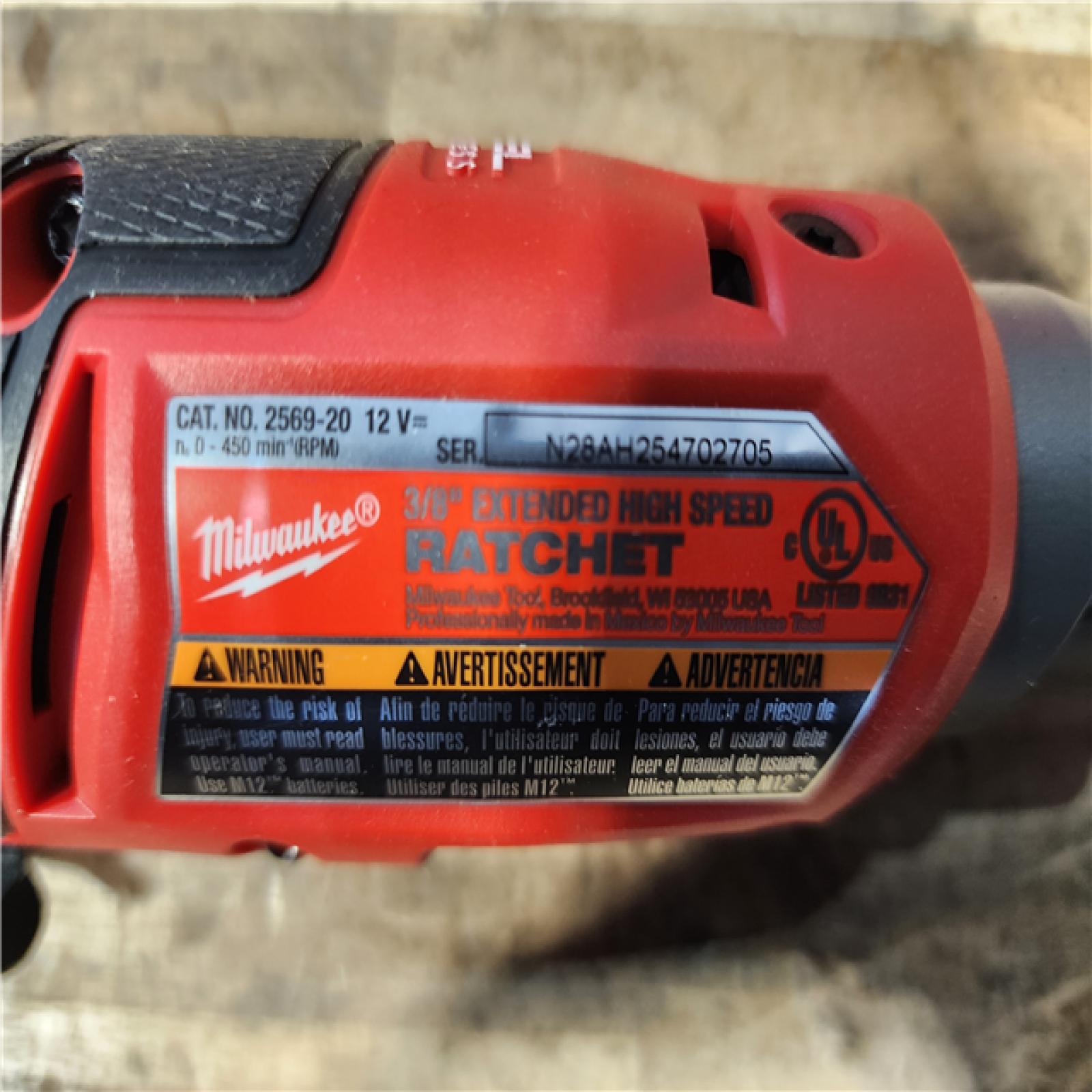 HOUSTON LOCATION - AS-IS Milwaukee  FUEL 12V Lithium-Ion Brushless Cordless 3/8 in. Extended Reach High Speed Ratchet (Tool Only)