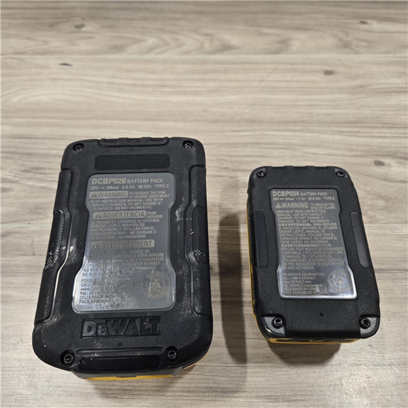 AS-IS DeWalt 20V MAX POWERSTACK DCBP315-2C Lithium-Ion 1.7Ah and 5Ah Battery/Charger Starter Kit