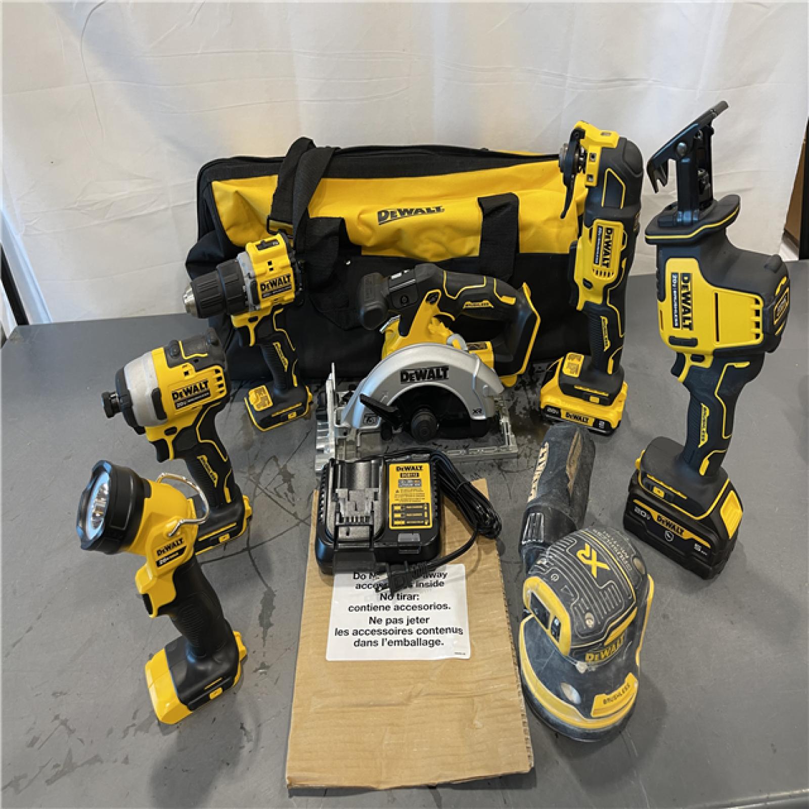 AS-IS - DEWALT 20-Volt MAX Lithium-Ion Cordless 7-Tool Combo Kit