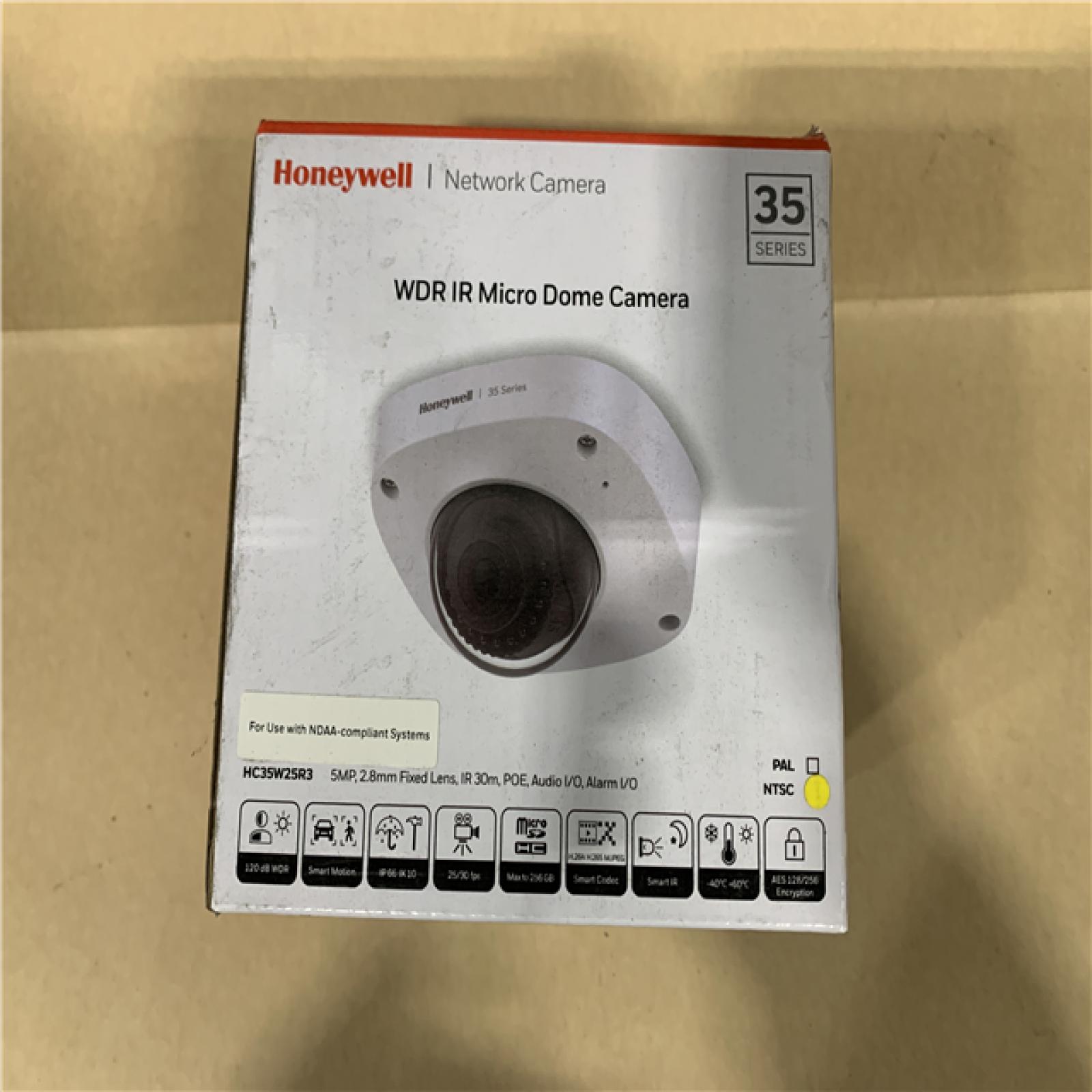NEW - Honeywell HC35W25R3 35 Series 5MP IR Fixed Micro WDR IP Dome Camera  2.8mm Lens  White
