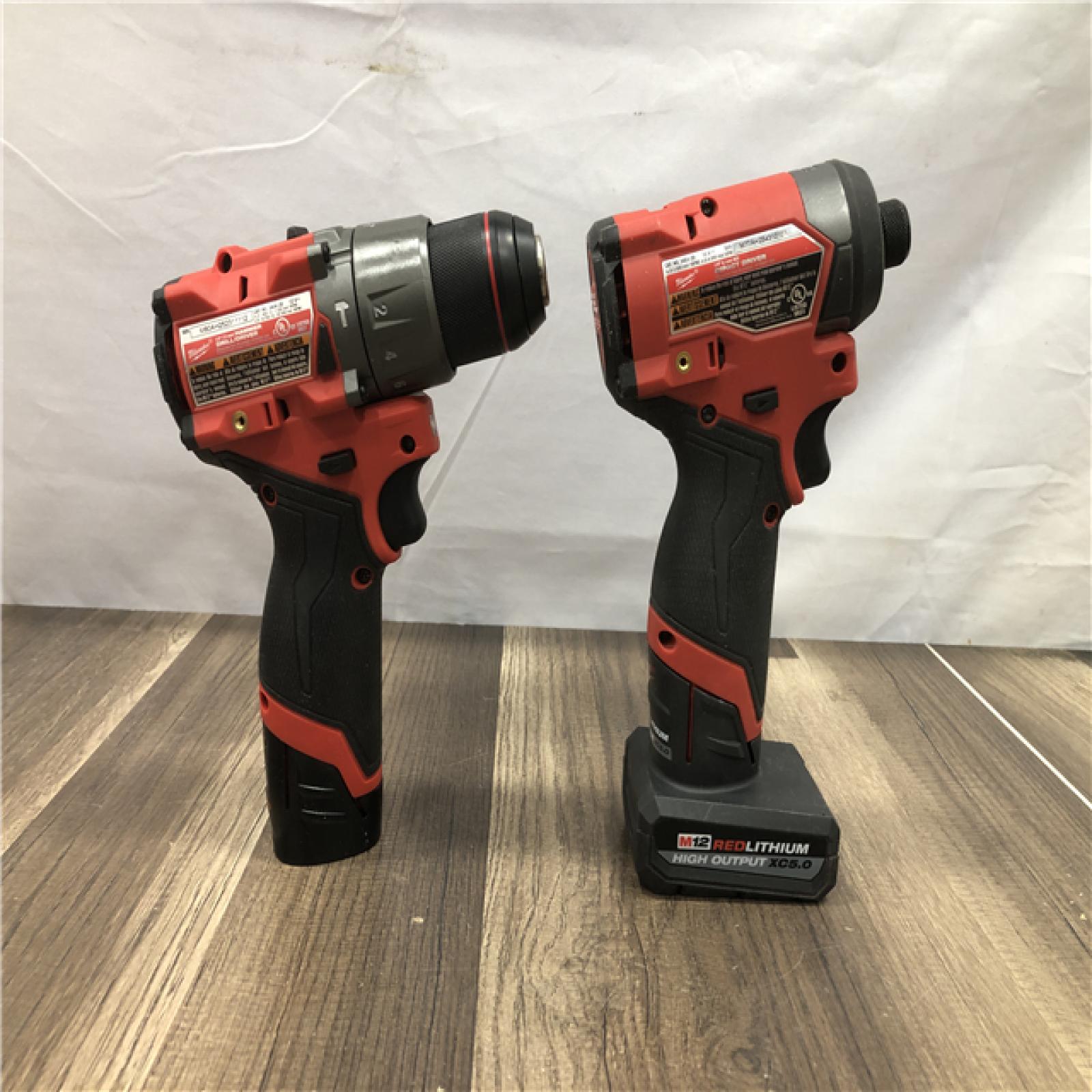AS-IS Milwaukee FUEL 12-Volt Lithium-Ion Brushless Cordless Hammer Drill and Impact Driver Combo Kit