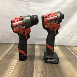 AS-IS Milwaukee FUEL 12-Volt Lithium-Ion Brushless Cordless Hammer Drill and Impact Driver Combo Kit