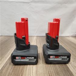 AS-IS- Milwaukee M12 12V Lithium-Ion XC High Output 5.0 Ah Battery Pack (2-Pack) Starter Kit with Charger