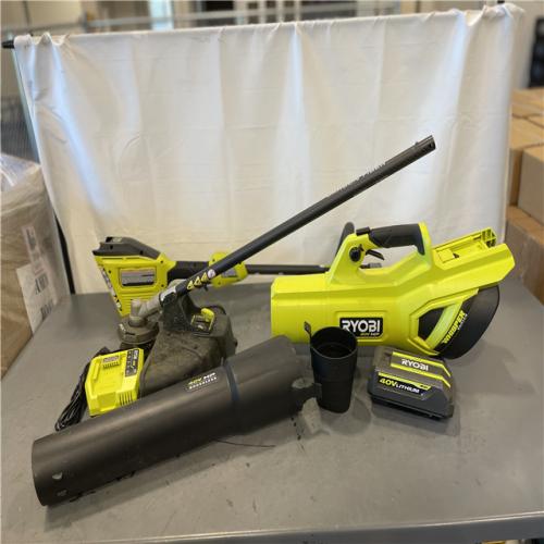 AS-IS Ryobi 40V HP Brushless 650 CFM 160 MPH Cordless Leaf Blower and Carbon Fiber String Trimmer Kit