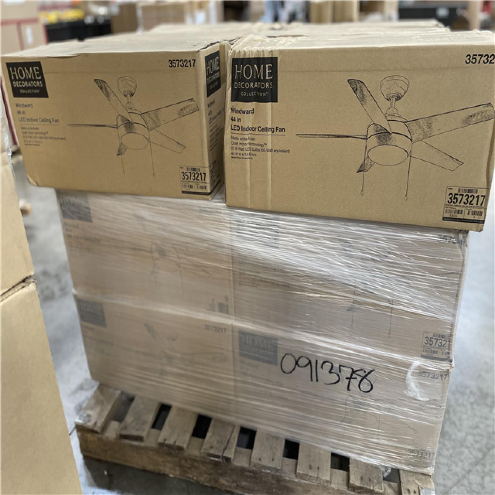 DALLAS LOCATION- HOME DECORATORS COLLECTION WINDWARD 44IN. LED INDOOR CEILING FAN PALLET (18 UNITS)