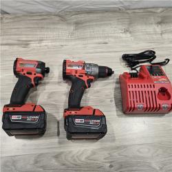 AS-IS MILWAUKEE FUEL 18V Lithium-Ion Brushless Cordless Hammer Drill and Impact Driver Combo Kit (2-Tool) with 2 Batteries