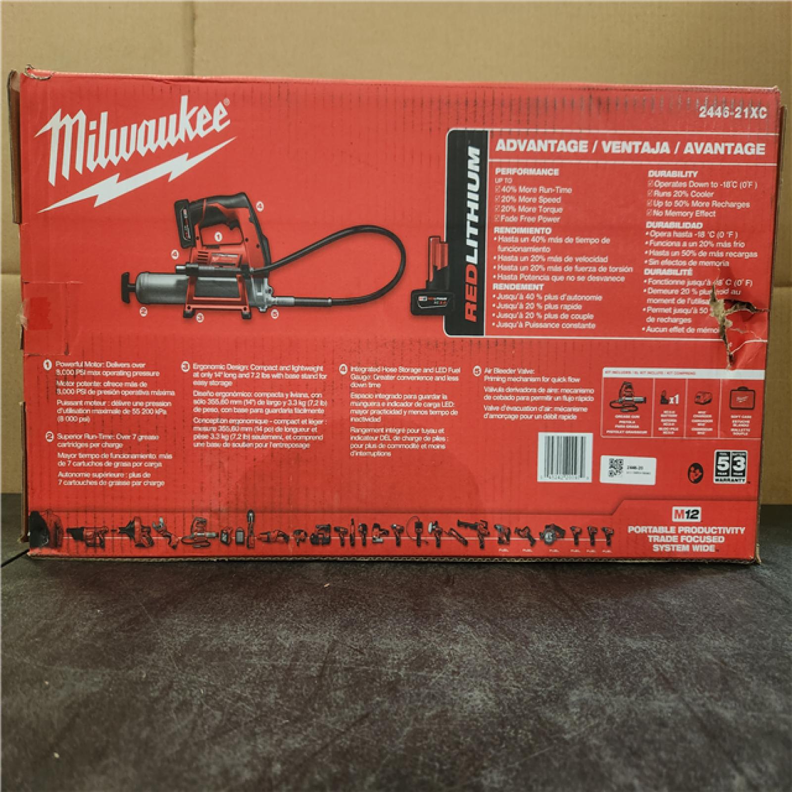 Phoenix LIKE NEW Milwaukee M12 12V Lithium-Ion Cordless Grease Gun Kit with Charger and Tool Bag (no Battery)