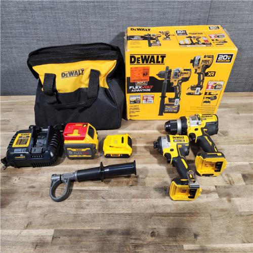 HOUSTON LOCATION - AS-IS DEWALT 20V MAX Cordless Brushless Hammer Drill/Driver 2 Tool Combo Kit with FLEXVOLT ADVANTAGE