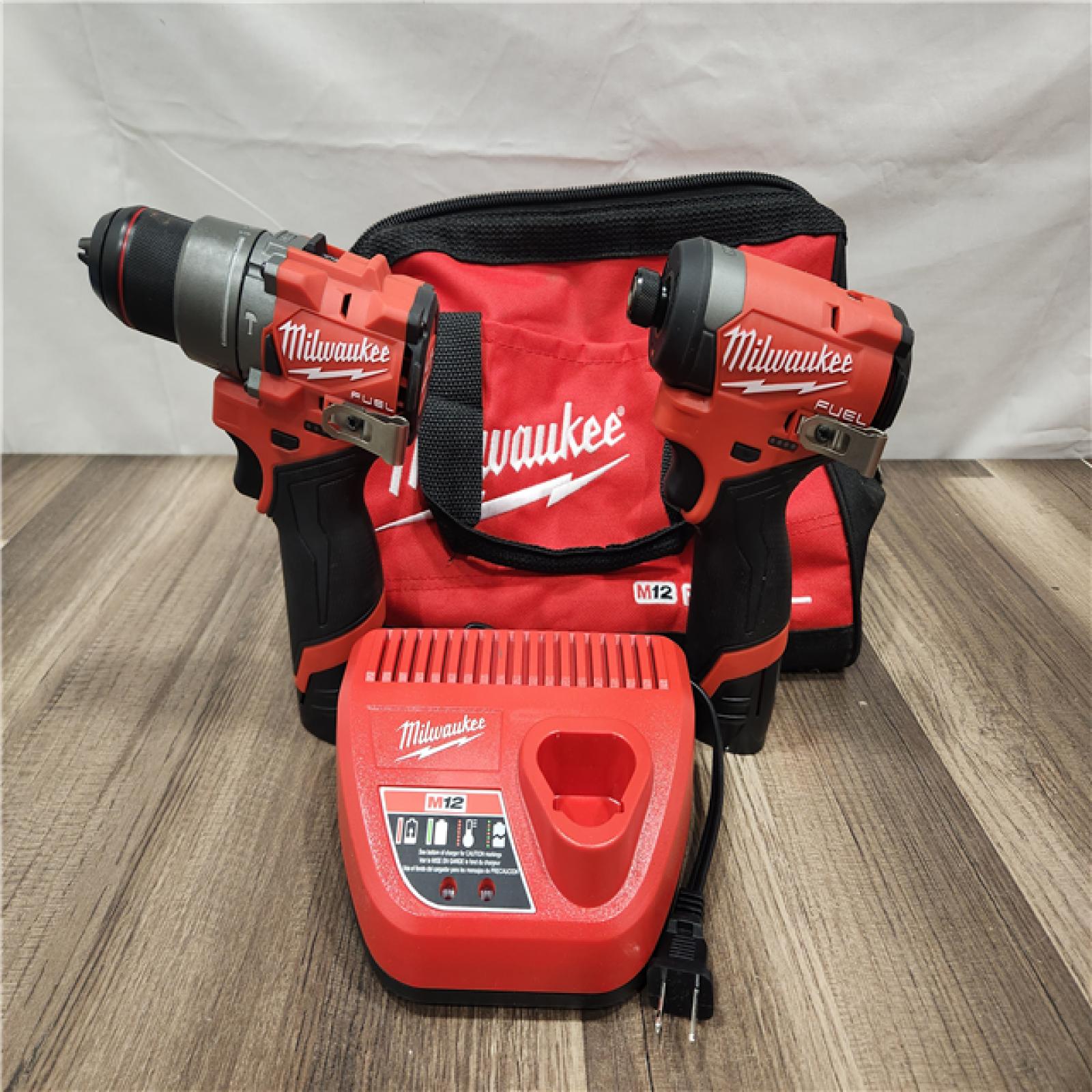 AS-IS- Milwaukee 12V Brushless Hammer Drill and Impact Driver Combo Kit