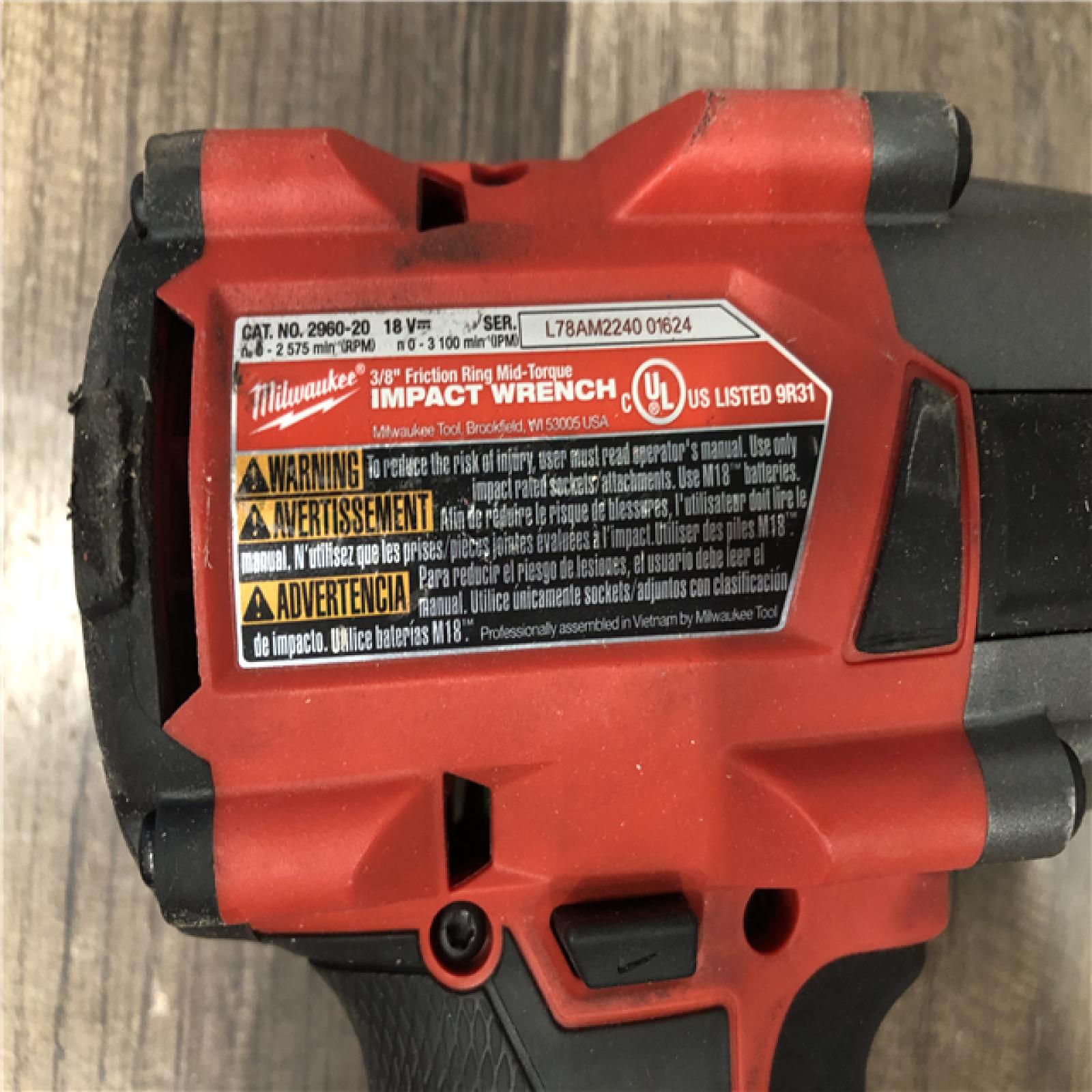 AS-IS Milwaukee  FUEL GEN-2 18V Lithium-Ion Mid Torque Brushless Cordless 3/8 in. Impact Wrench with Friction Ring (Tool-Only)