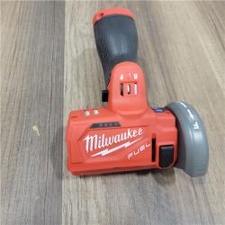 AS-IS  Milwaukee  M12 FUEL 12V 3 in. Lithium-Ion Brushless Cordless Cut Off Saw Kit with One 4.0 Ah Battery Charger and Bag