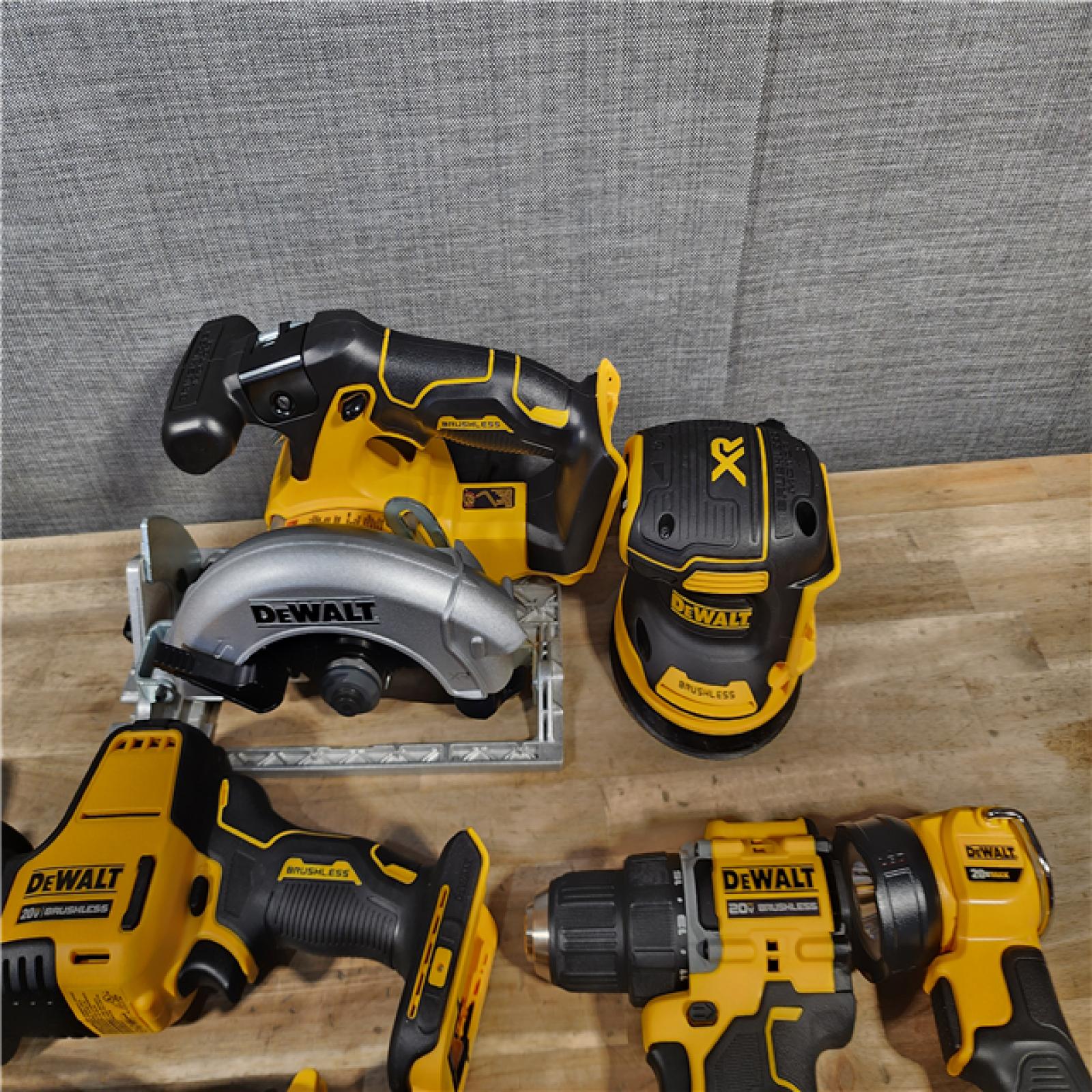 HOUSTON LOCATION - AS-IS (APPEARS LIKE NEW) DEWALT 20-Volt MAX Lithium-Ion Cordless 7-Tool Combo Kit with 2.0 Ah Battery, 5.0 Ah Battery and Charger