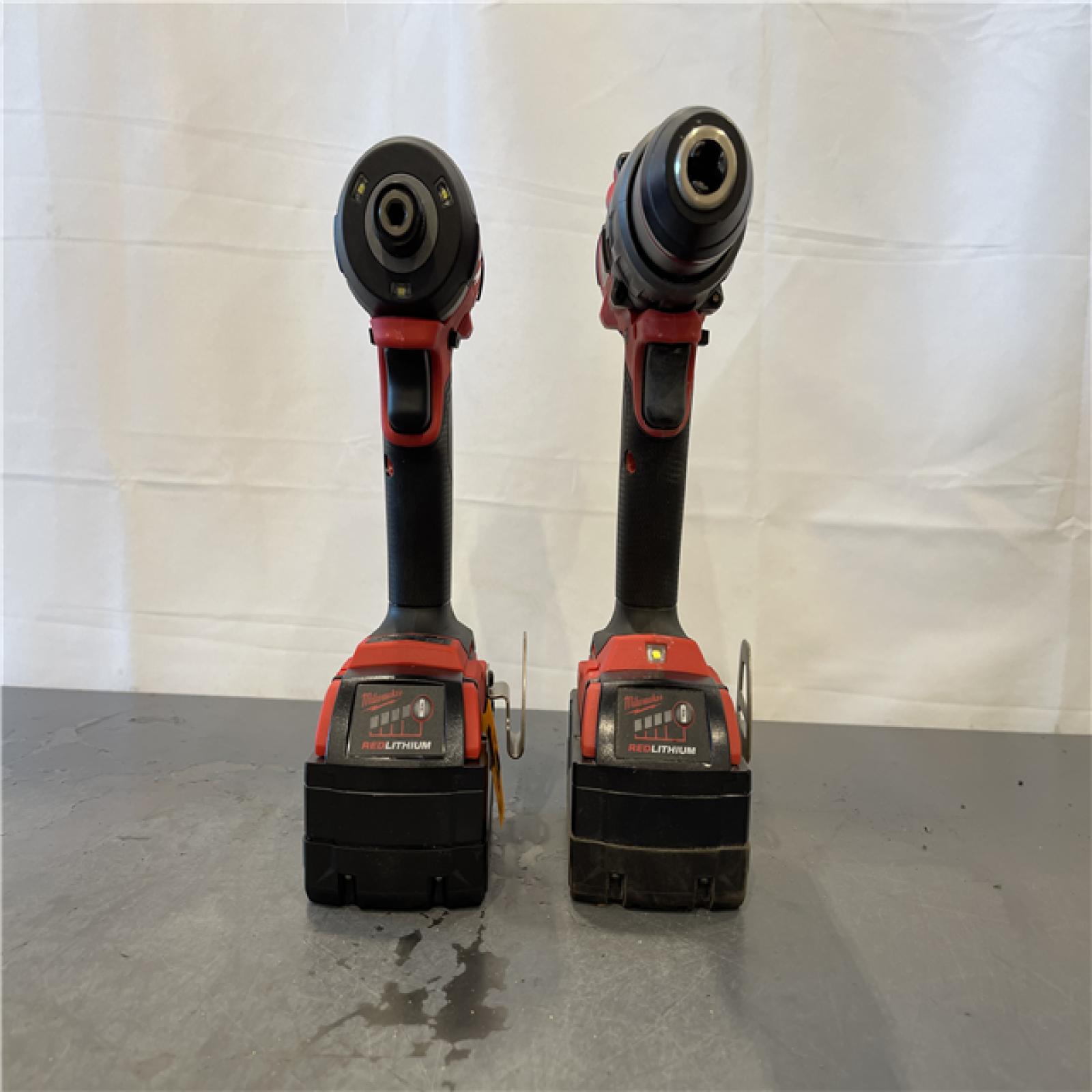 AS-IS - MILWAUKEE FUEL 18V Lithium-Ion Brushless Cordless Hammer Drill and Impact Driver Combo Kit