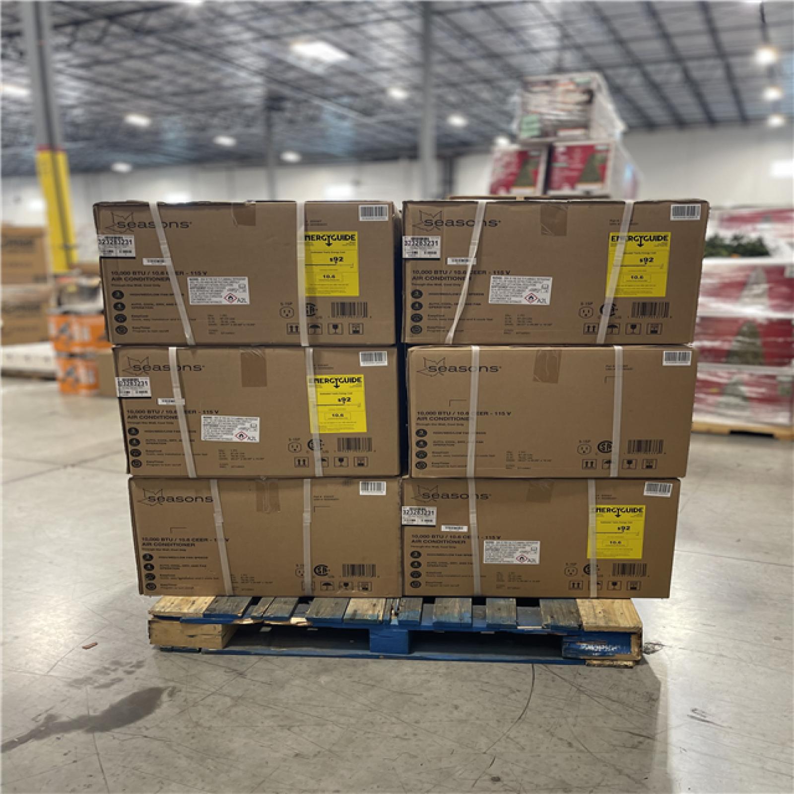 DALLAS LOCATION-NEW! SEASONS 10000 BTU 115V AIR CONDITIONING UNIT PALLET (6 UNITS)
