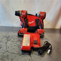 AS-IS- Milwaukee 18V Lithium-Ion Brushless Cordless Compact Drill/Impact Combo Kit