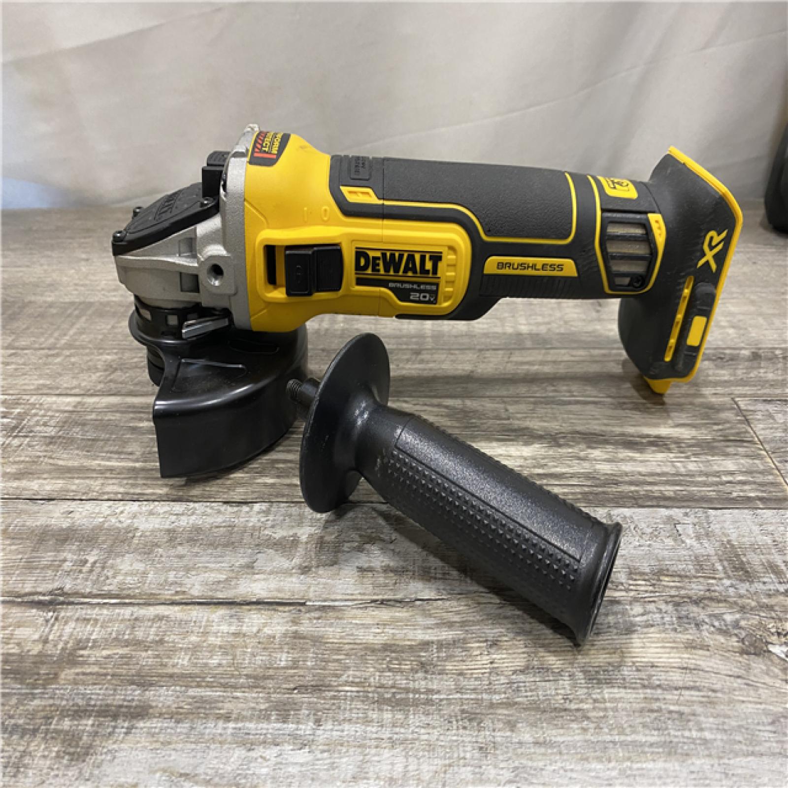 AS-IS DEWALT 20V MAX XR Cordless Brushless 4.5 in. Slide Switch Small Angle Grinder with Kickback Brake (Tool Only)
